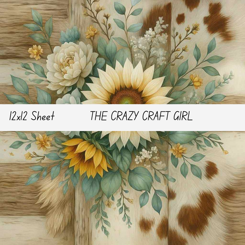 Sunflower Cow Theme Vinyl Sheets