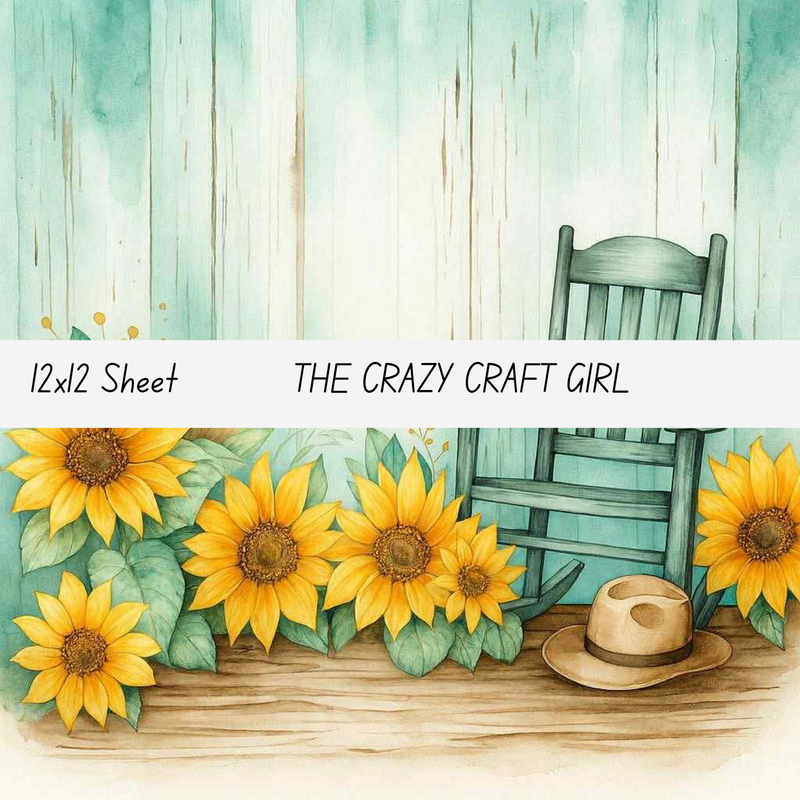 Sunflower Rocking Chair Vinyl Sheets