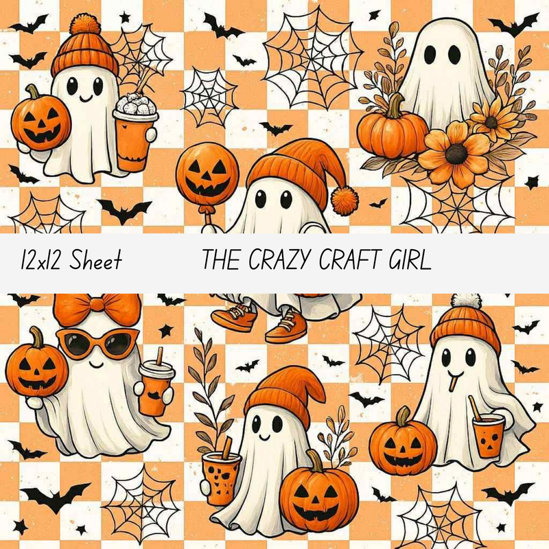 Bats Webs and Ghosts Vinyl Sheets