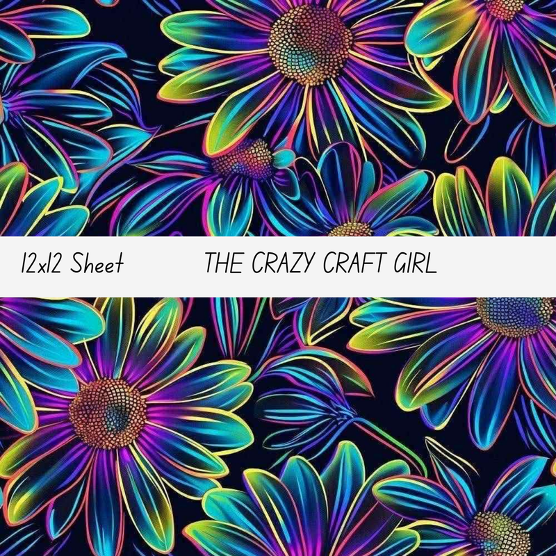 Retro Floral Vinyl Sheets