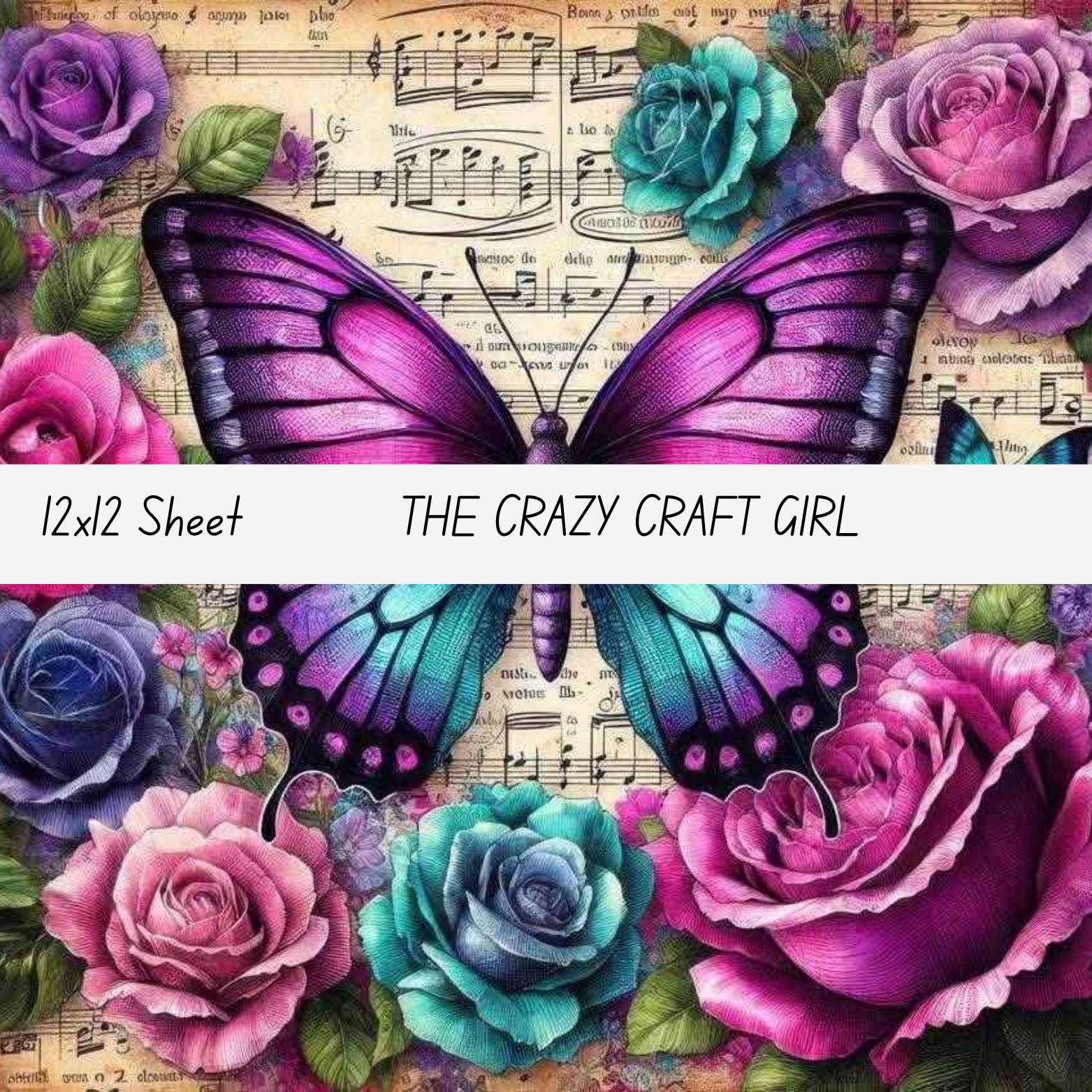 Butterfly Music Notes Vinyl Sheets