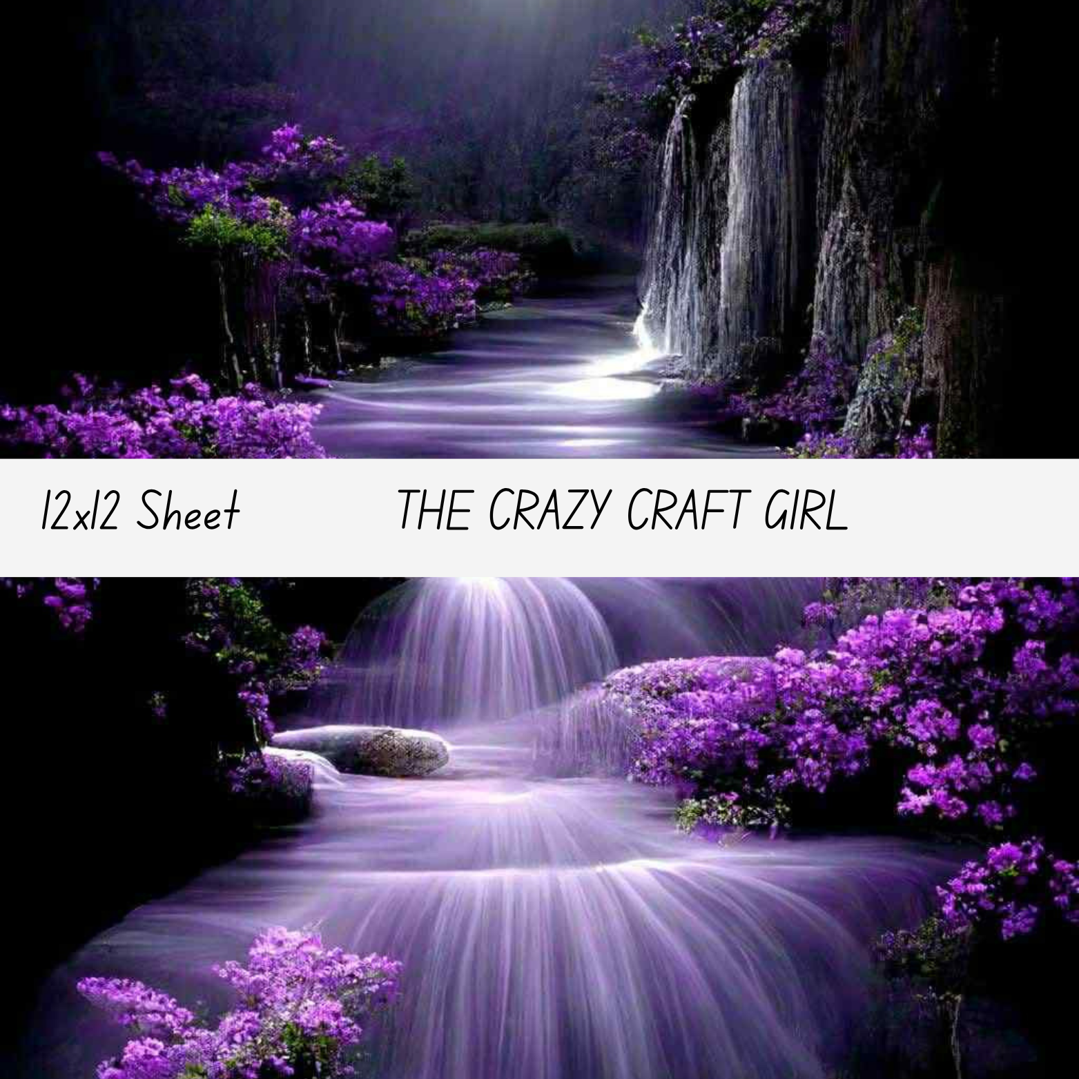 Purple Floral Waterfall Vinyl Sheets