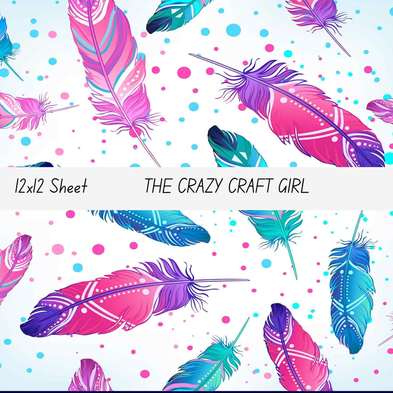 White Feathers Vinyl Sheets