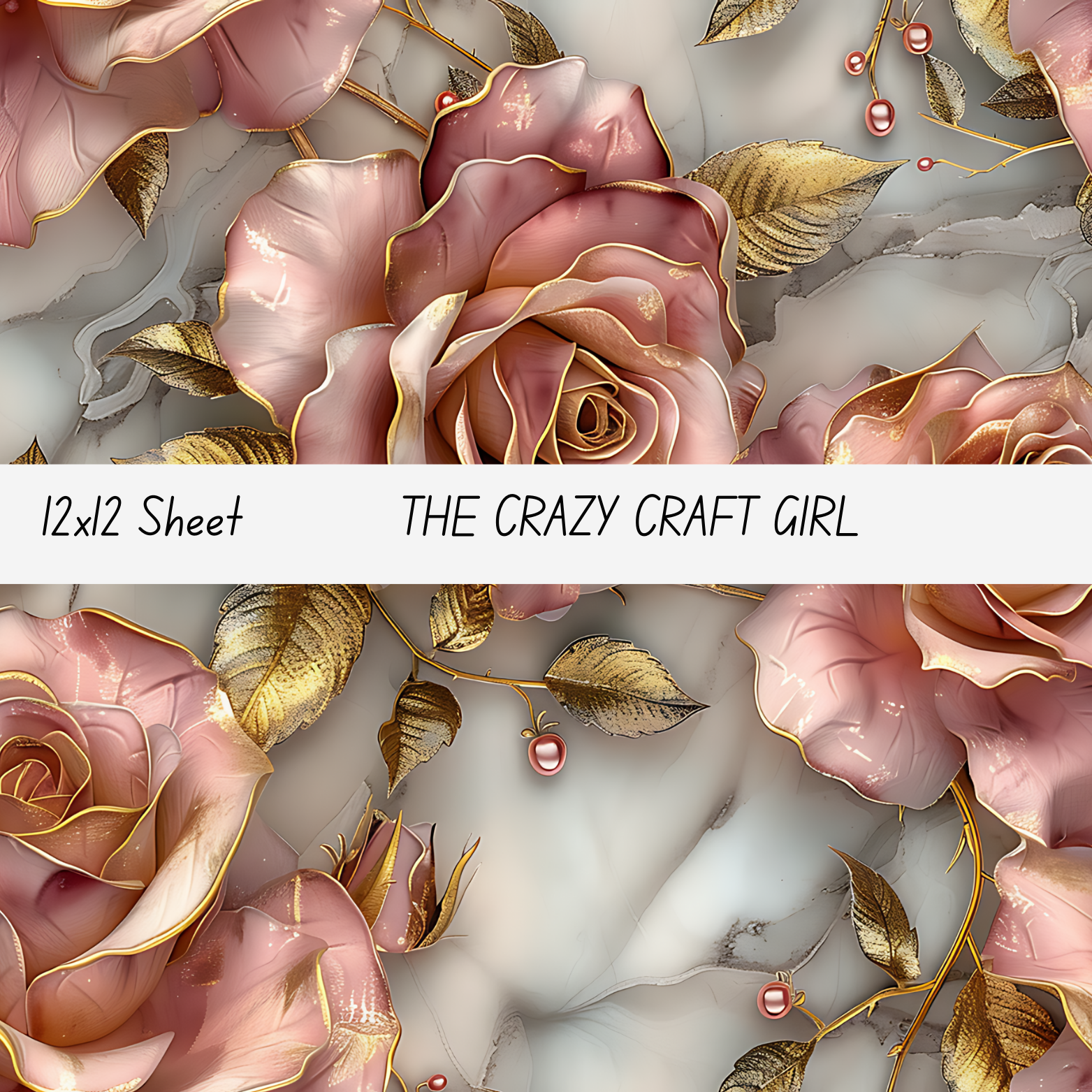 Gold Rose Theme Vinyl Sheets