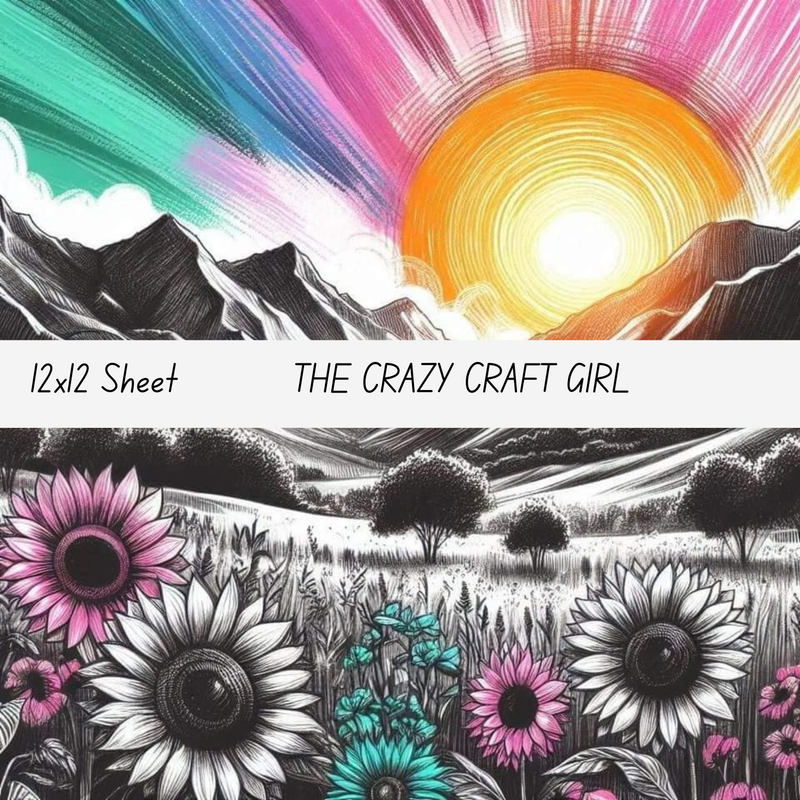 Sunflower Sunset Vinyl Sheets