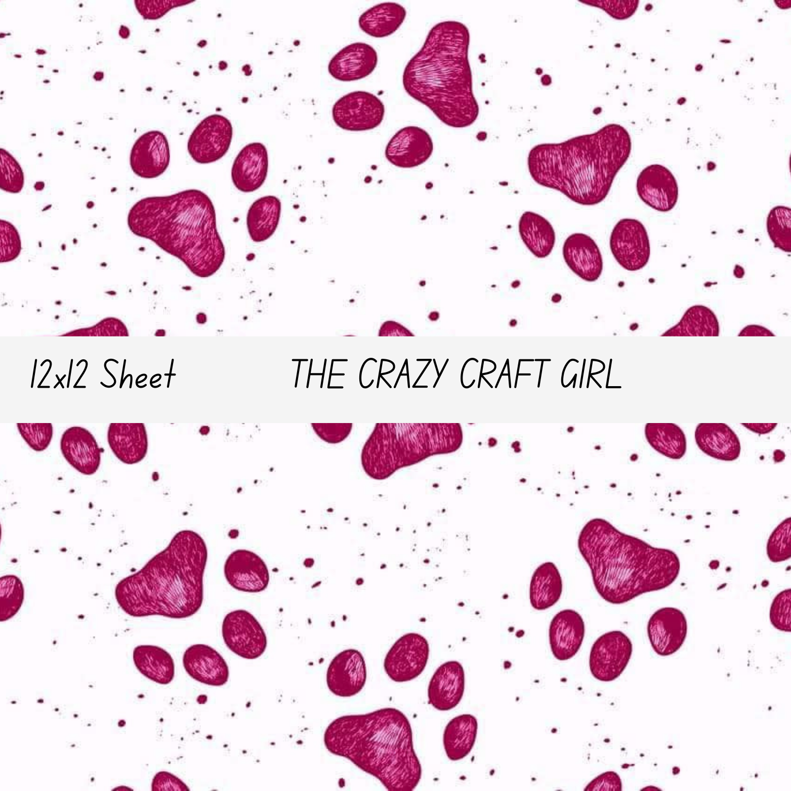 Red Paw Print Splatter Vinyl Sheets