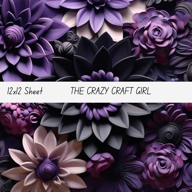 Dark Floral Vinyl Sheets