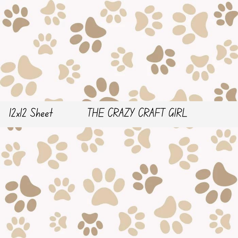 Brown Paw Print Vinyl Sheets