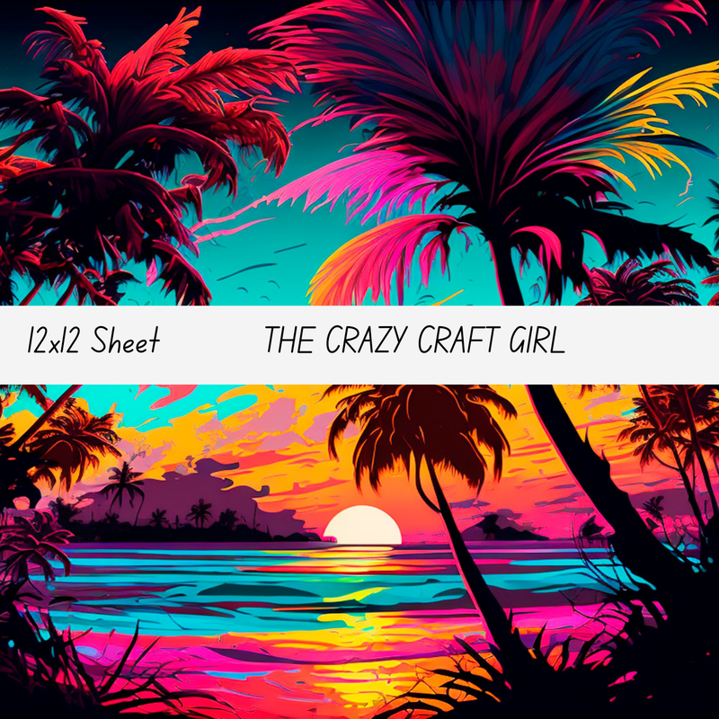 Ocean Palm Trees Vinyl Sheets