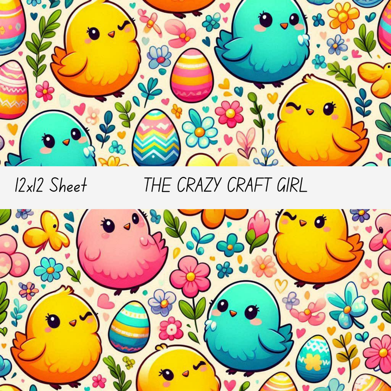 Easter with Floral Vinyl Sheets