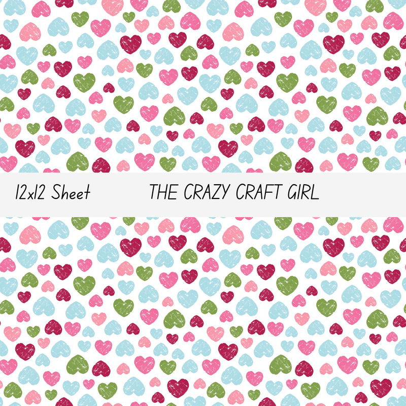 Colorful Hearts Vinyl Sheets