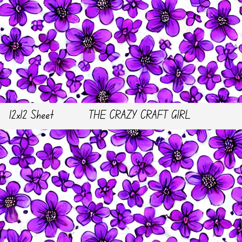 Purple Floral 1 Vinyl Sheets