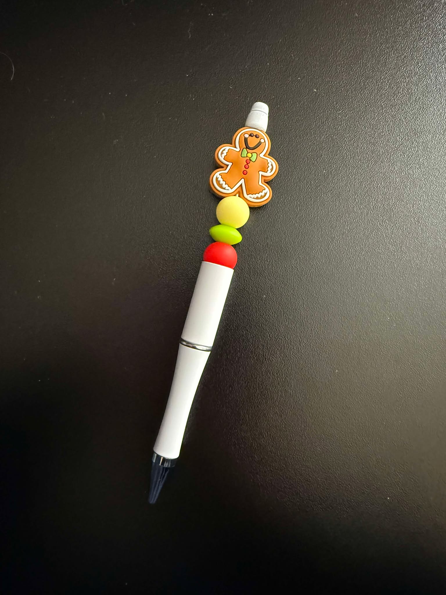 Gingerbread Man Theme Silicone Beaded Pen