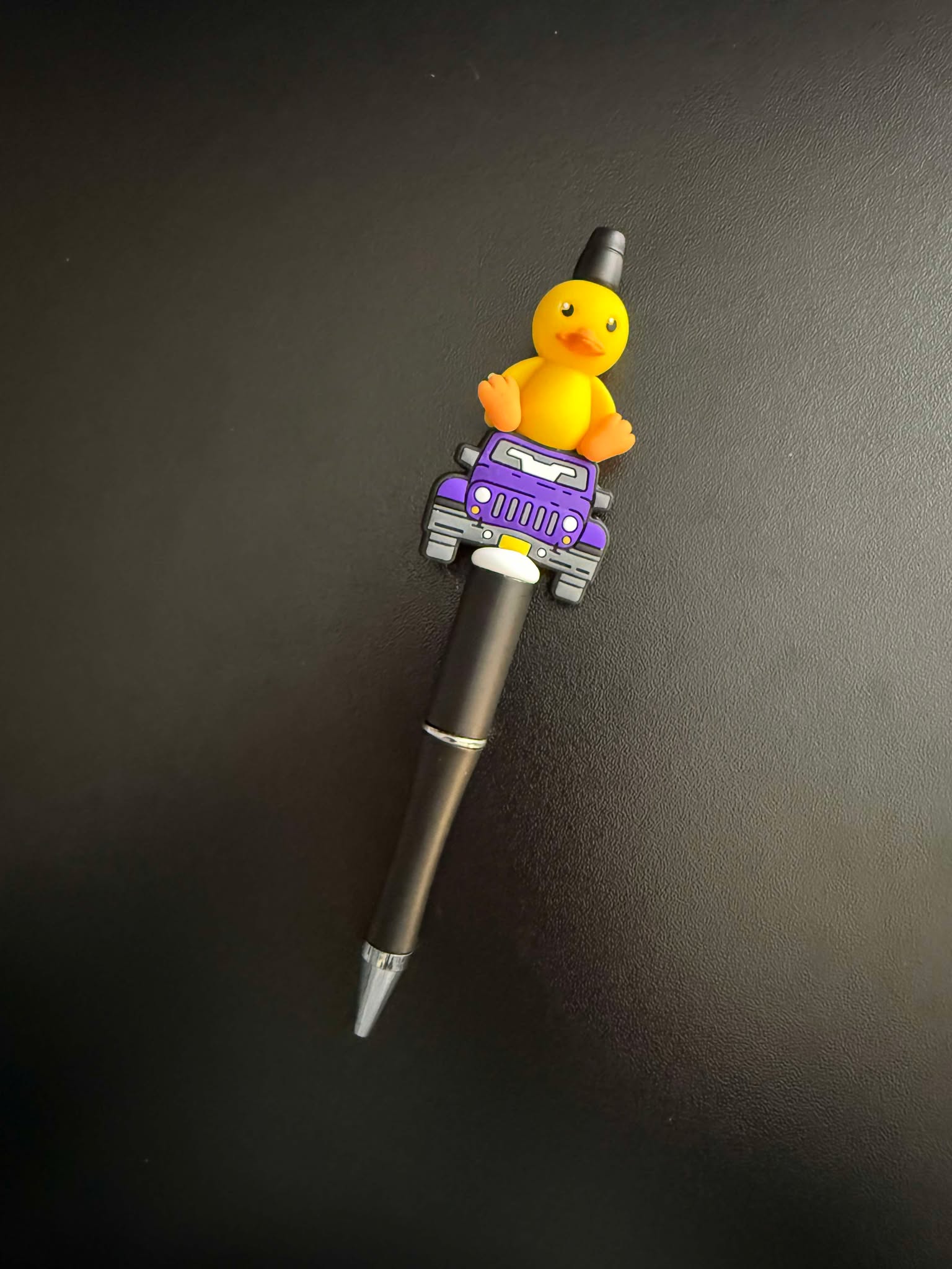 Beep Beep Duck Purple Silicone Beaded Pen