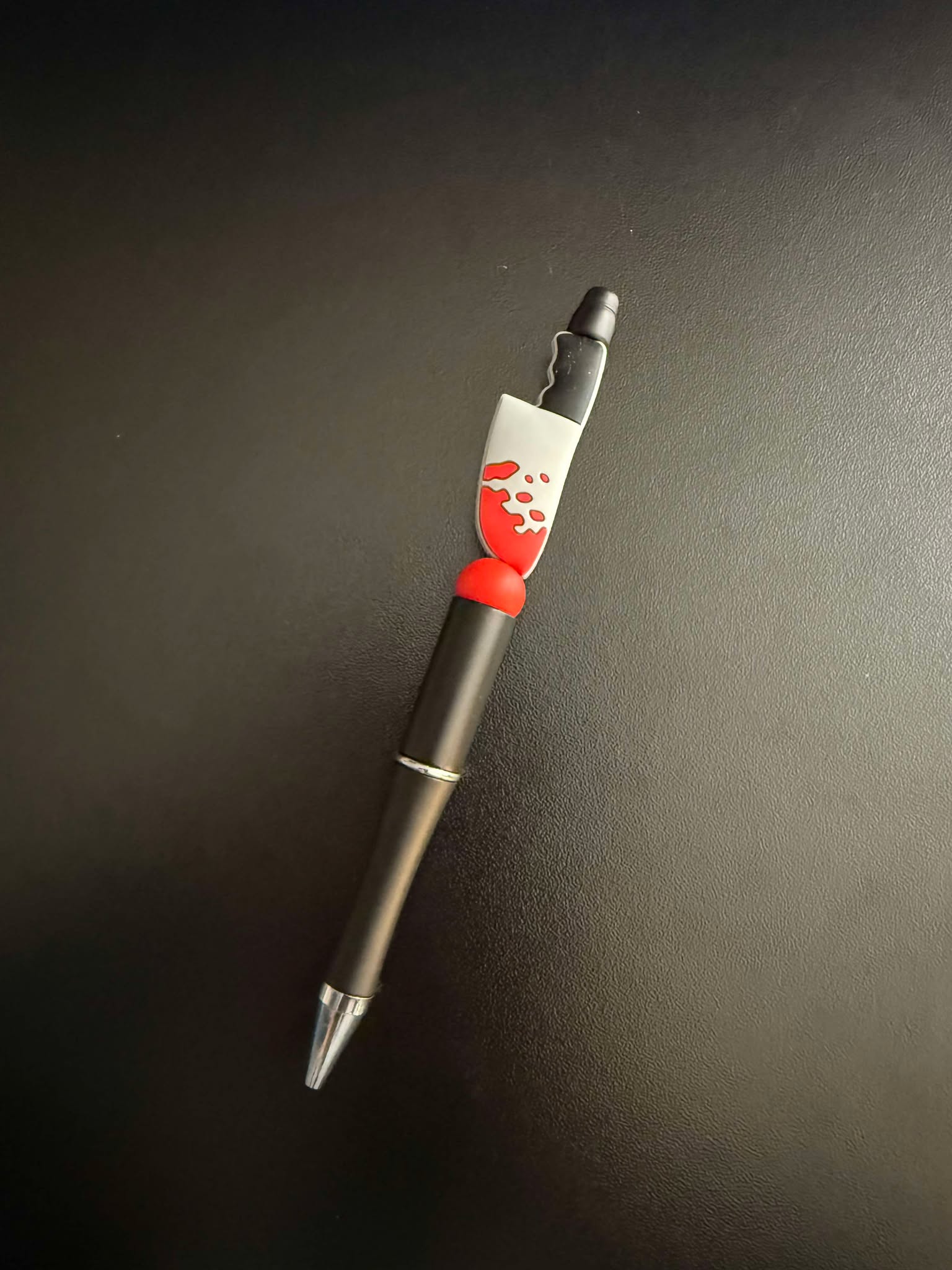 Knife Blood Silicone Beaded Pen