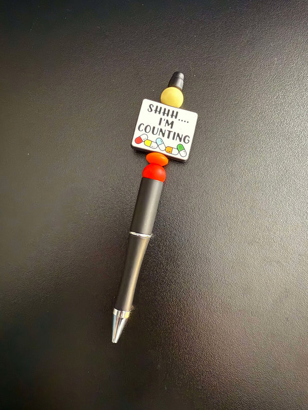 Shhh I'm Counting Silicone Beaded Pen