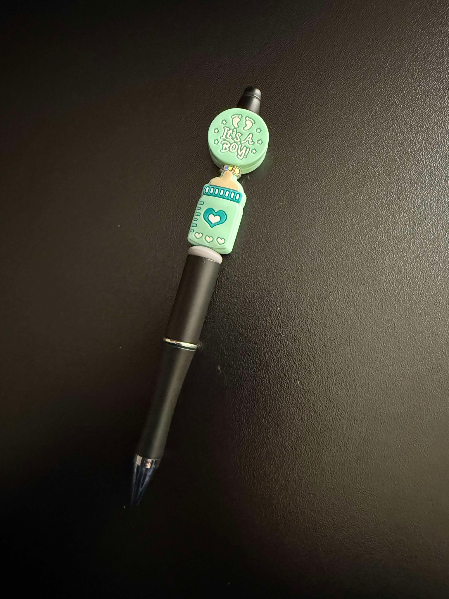 It's A Boy Teal Theme Silicone Beaded Pen