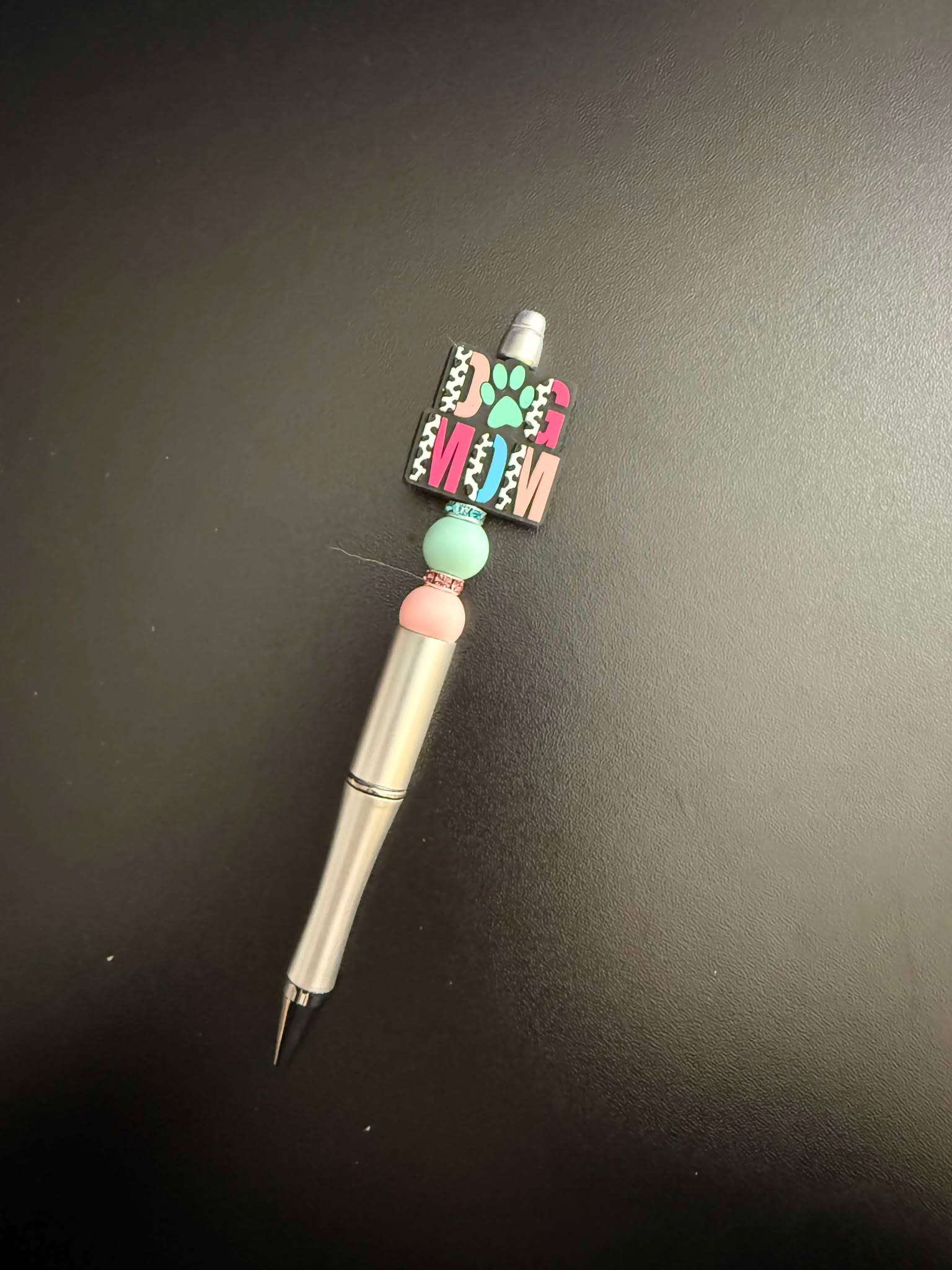 Pastel Dog Mom Silicone Beaded Pen