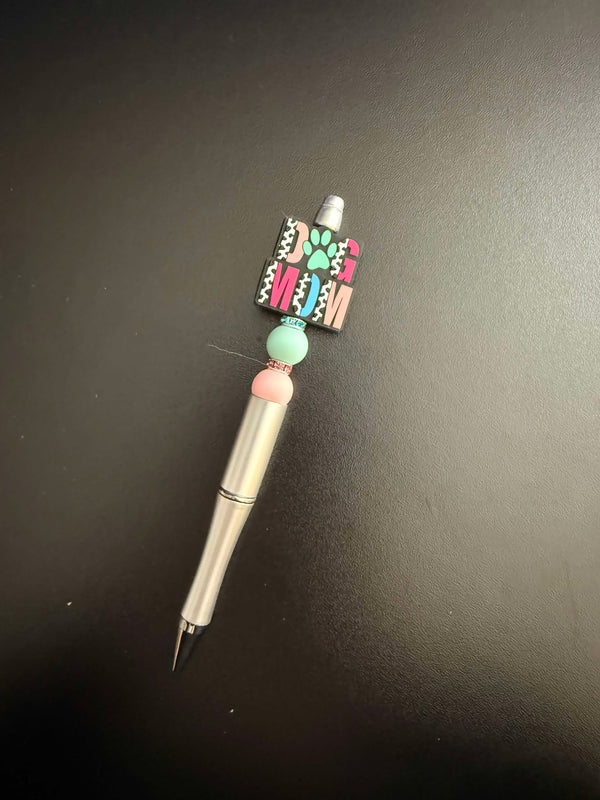 Pastel Dog Mom Silicone Beaded Pen