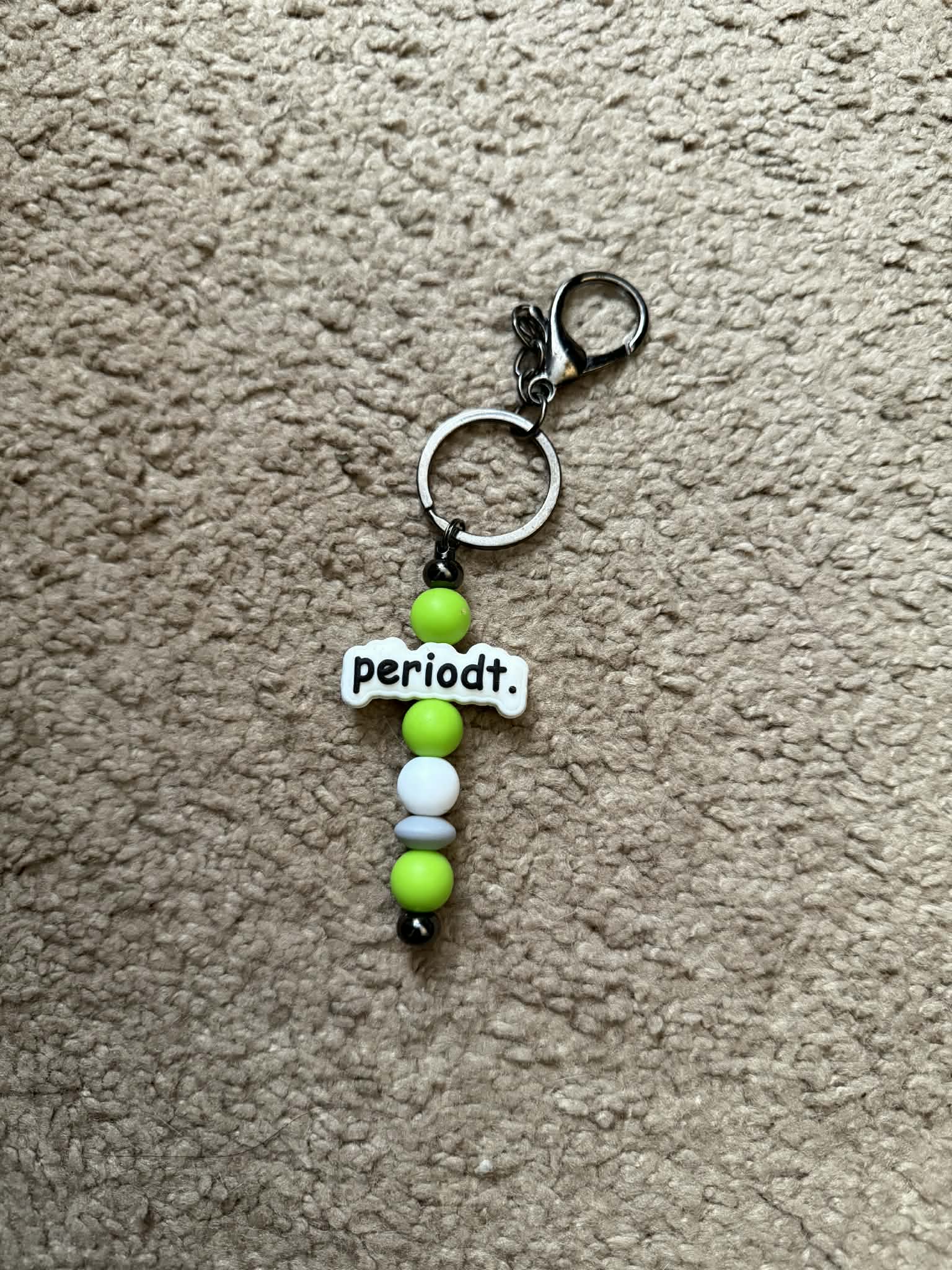 Period T Beaded Keychain