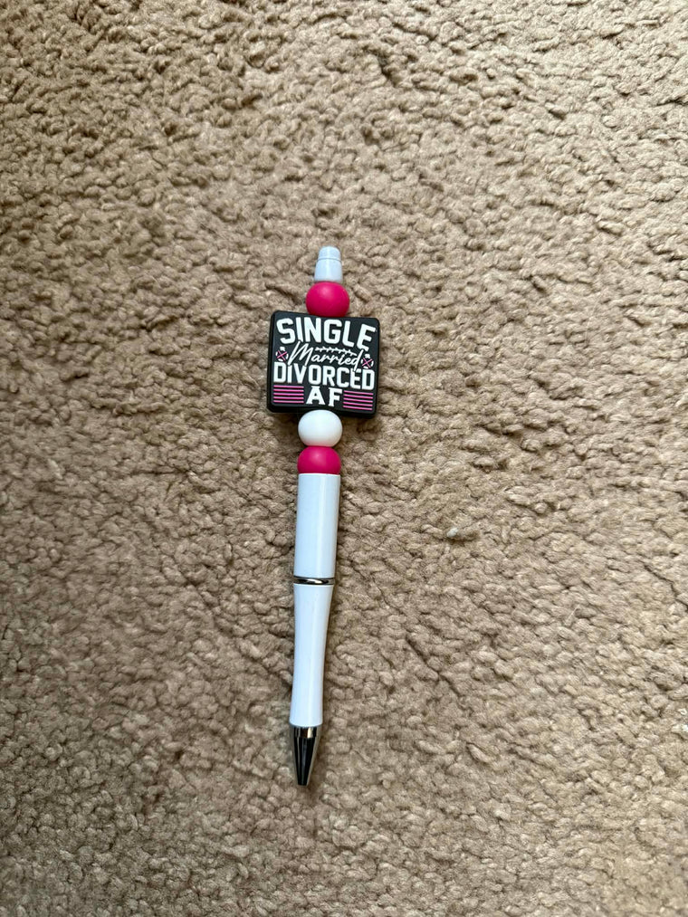 Single Married Divorced AF Beaded Pen