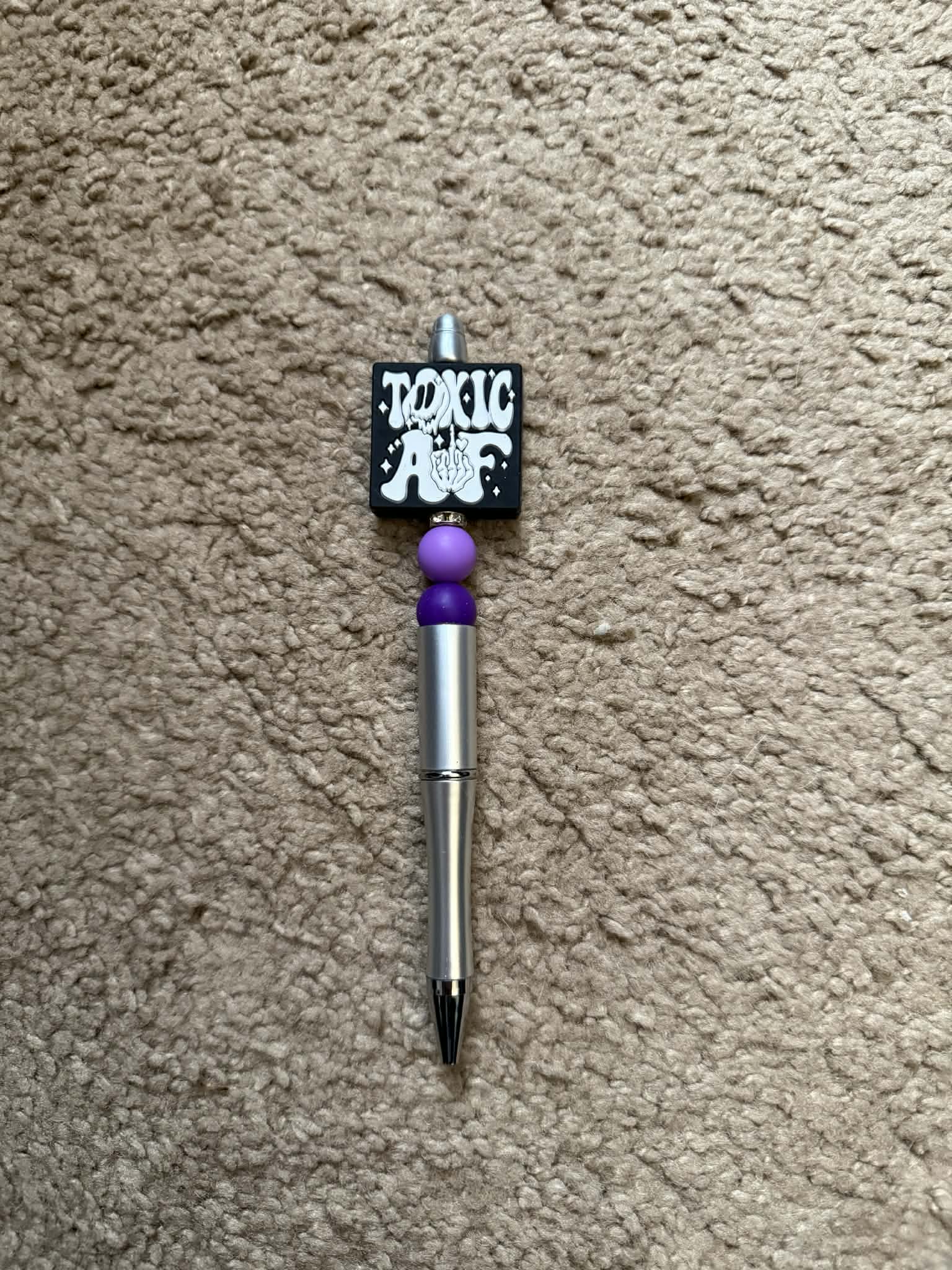 Purple Toxic AF Beaded Pen