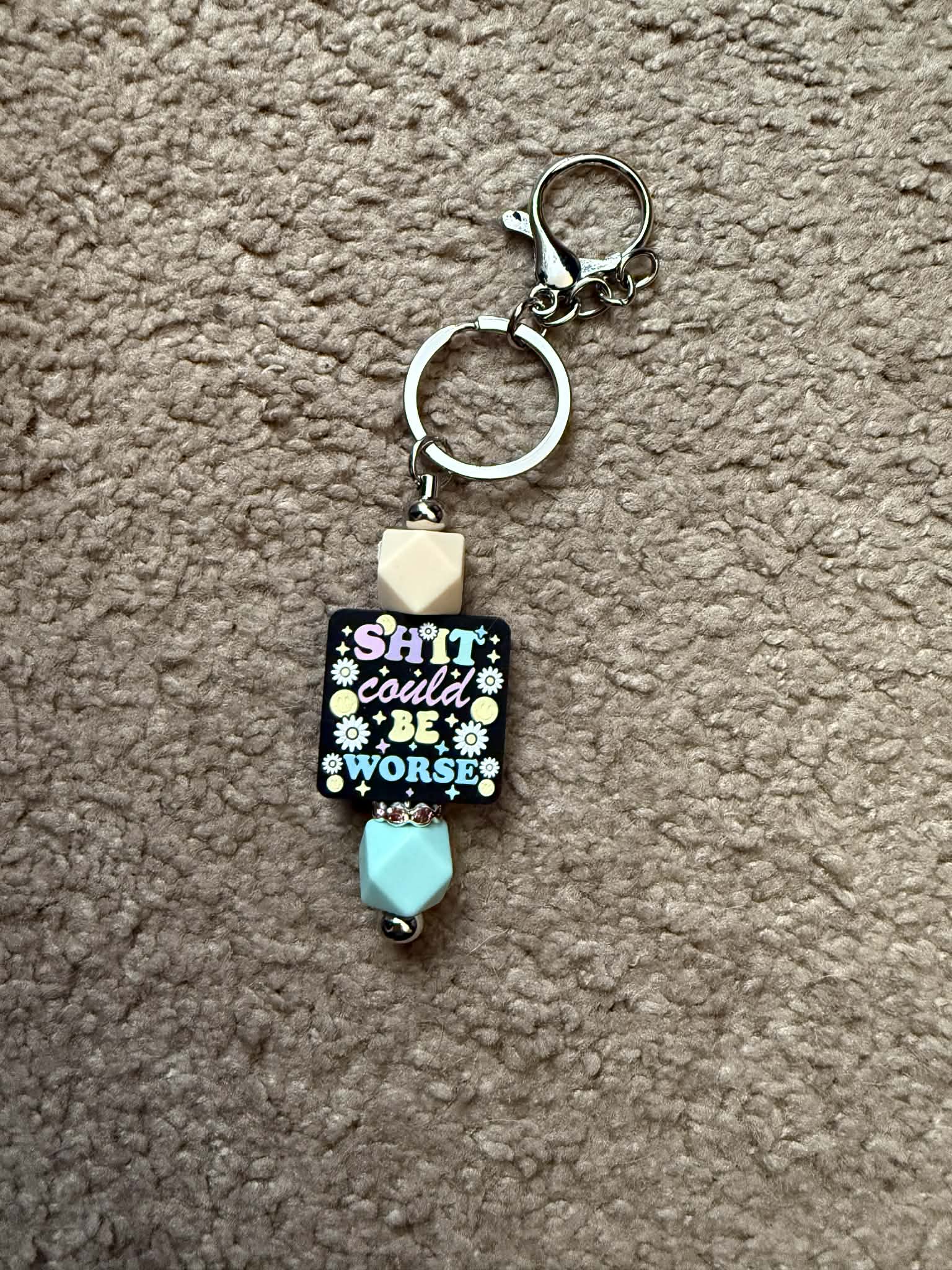 Shit Could Be Worse Beaded Keychain