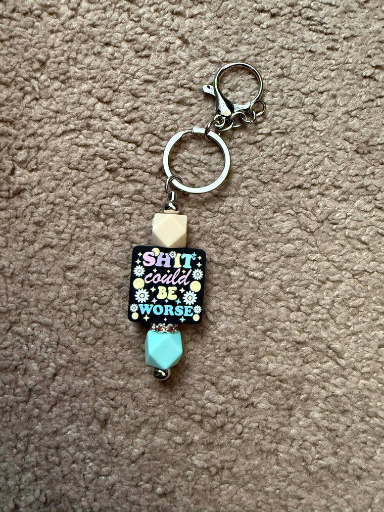 Shit Could Be Worse Beaded Keychain