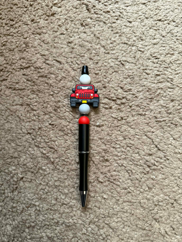 Red Beep Beaded Pen