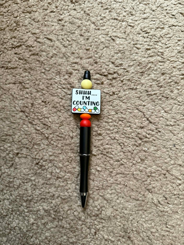 Shhh I'm Counting Beaded Pen