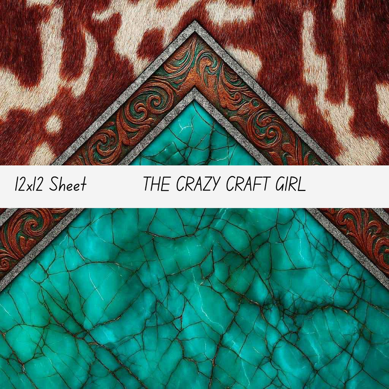Teal Cow Theme Vinyl Sheets