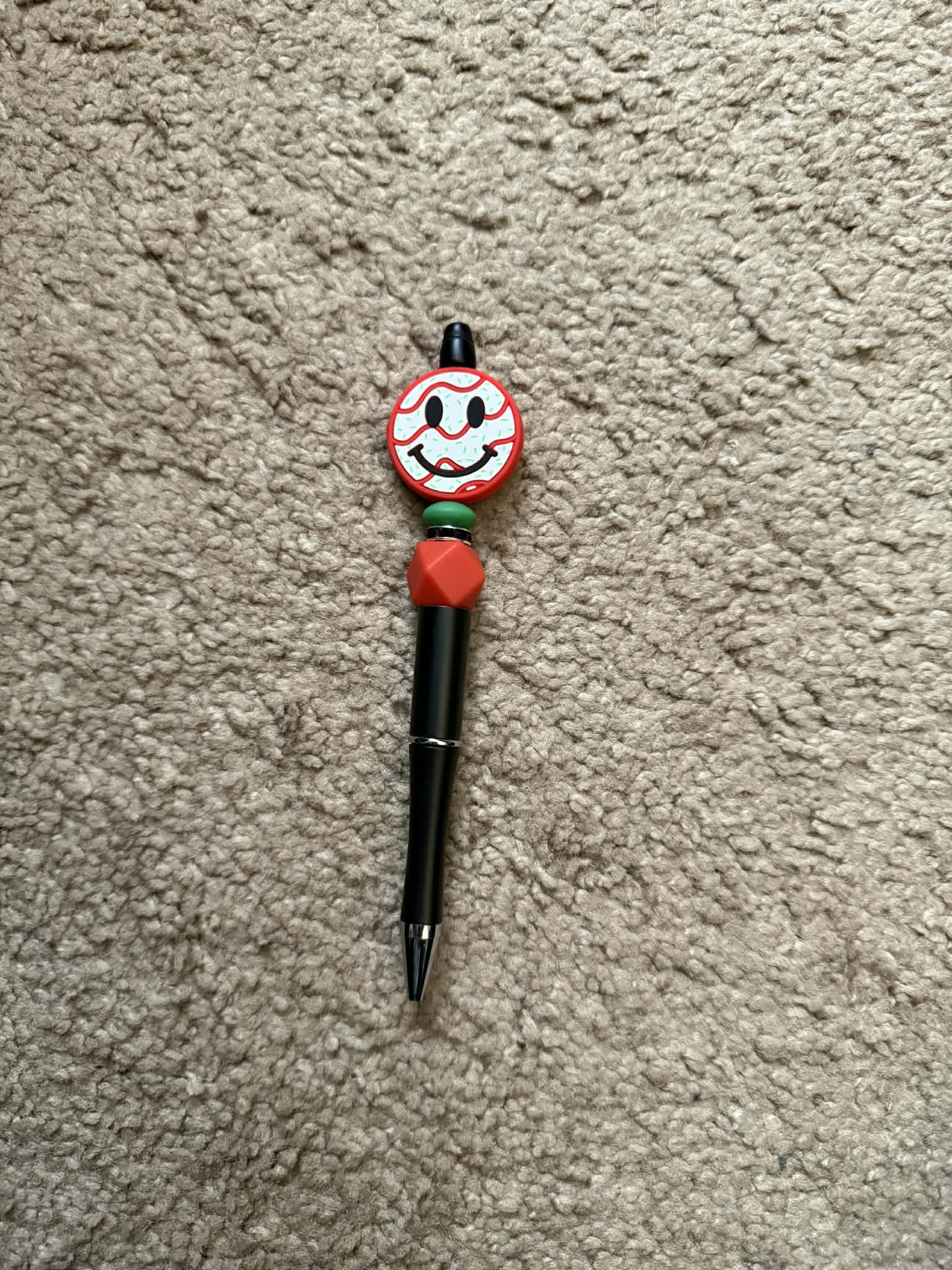 Christmas Smiley Beaded Pen