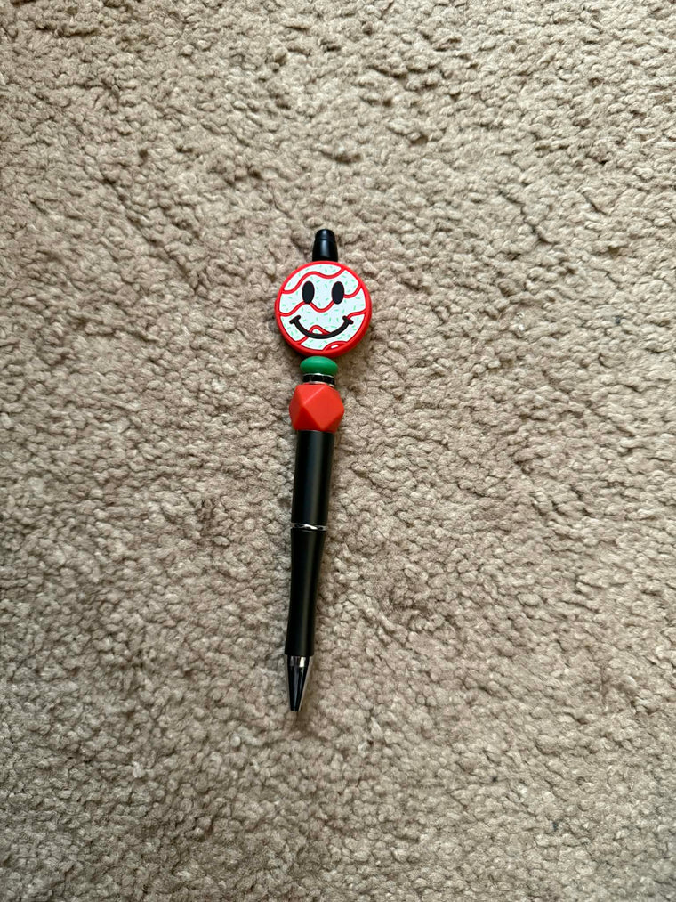 Christmas Smiley Beaded Pen