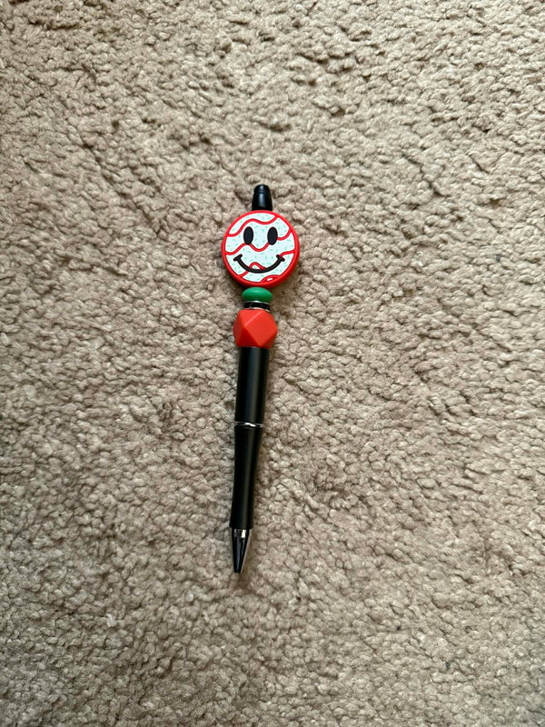 Christmas Smiley Beaded Pen