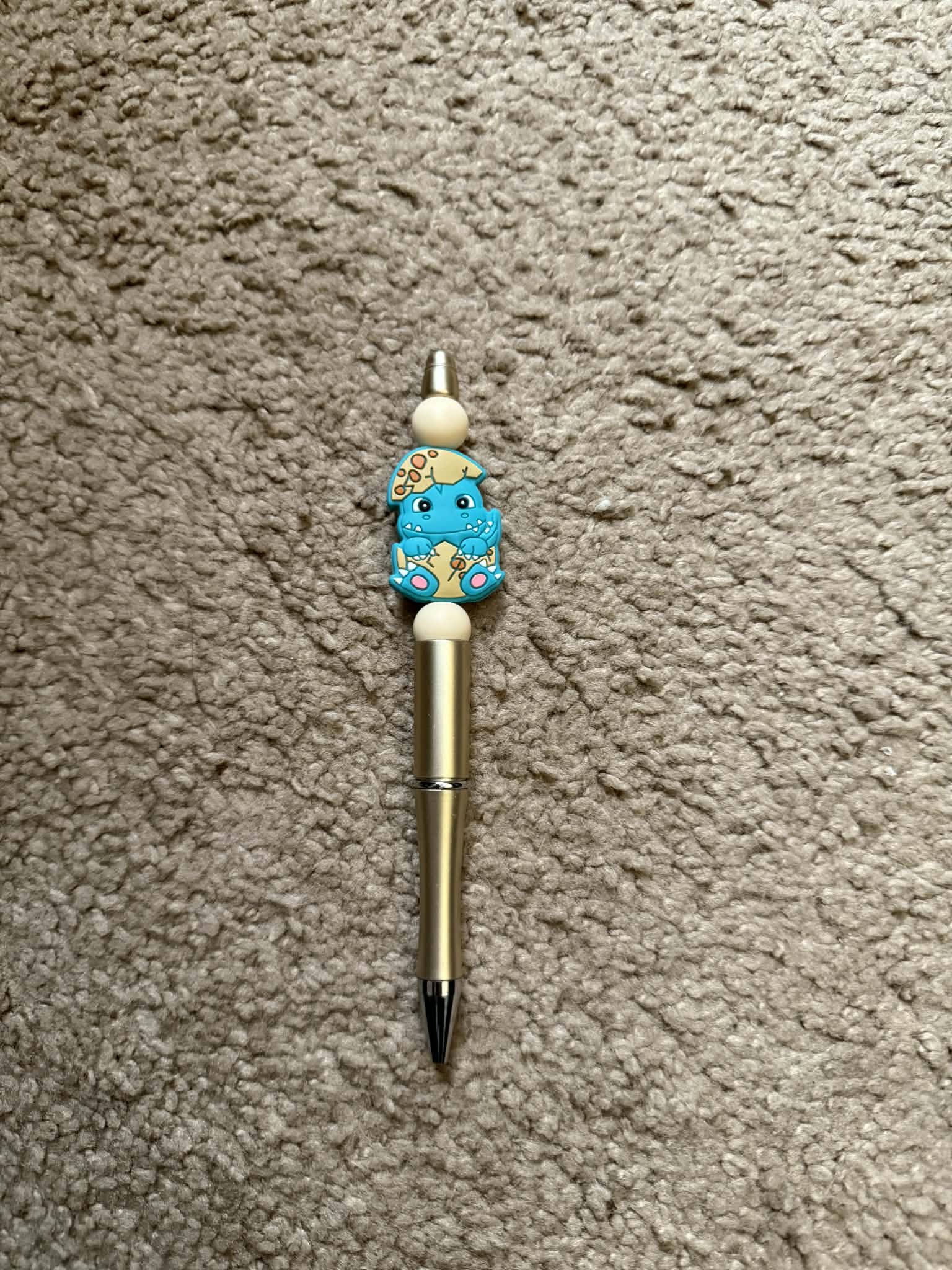 Teal Dino Egg Beaded Pen