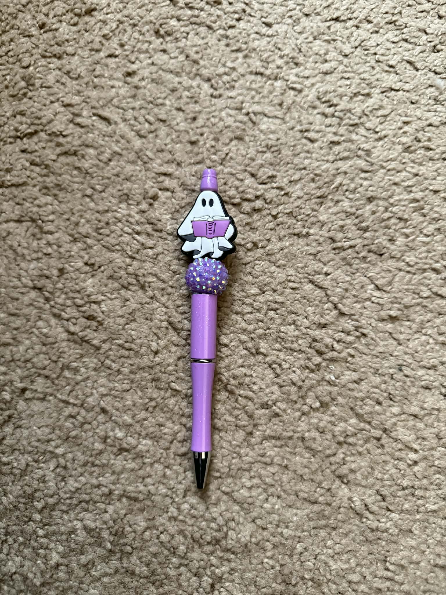 Purple Ghost Book Beaded Pen