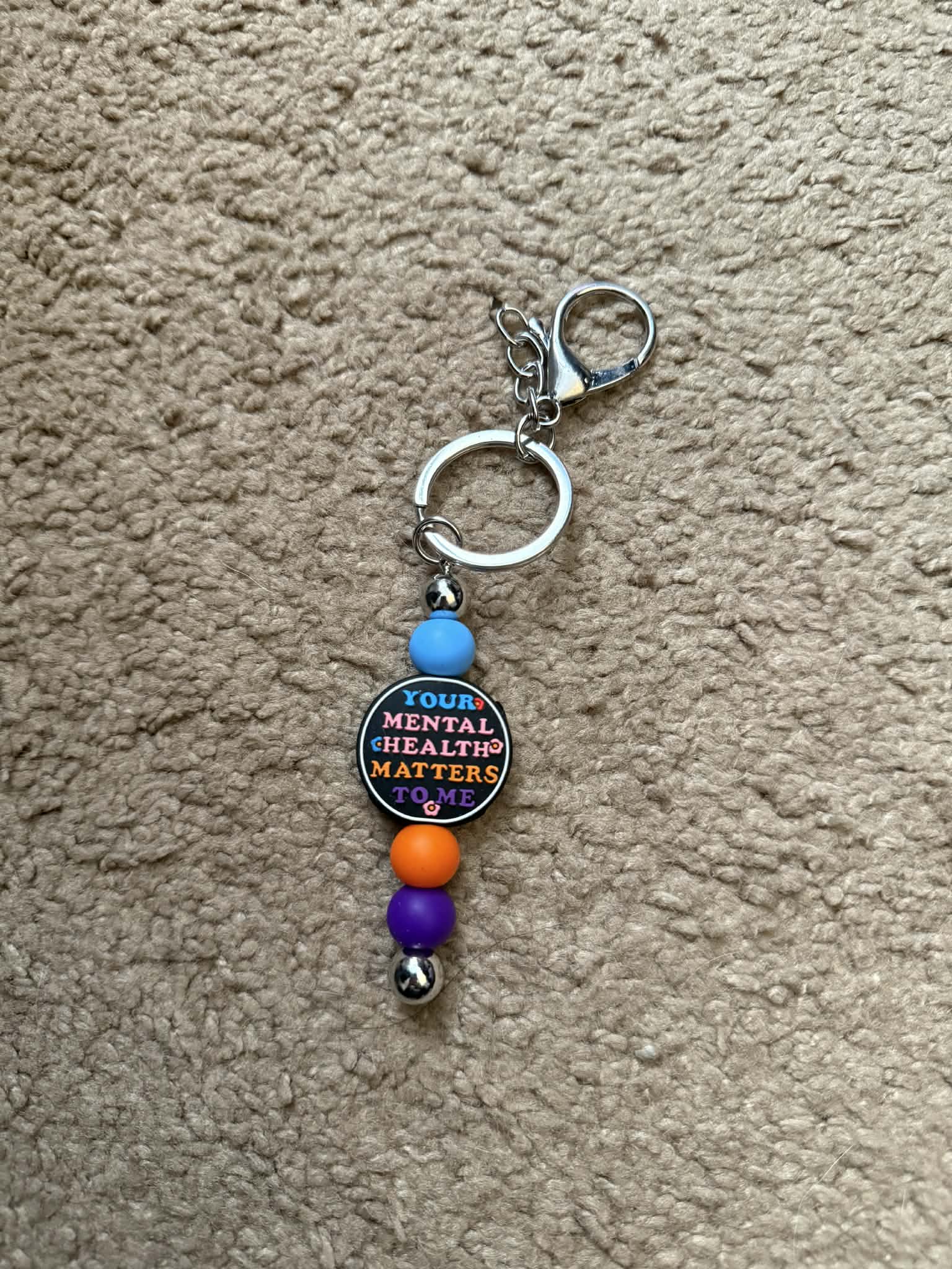 Mental Health Matters Beaded Keychain