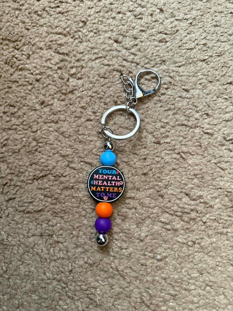 Mental Health Matters Beaded Keychain