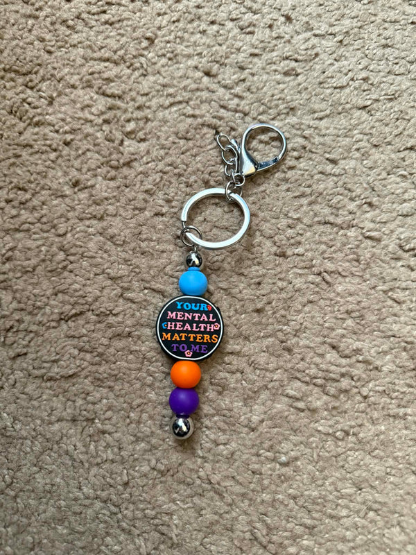 Mental Health Matters Beaded Keychain