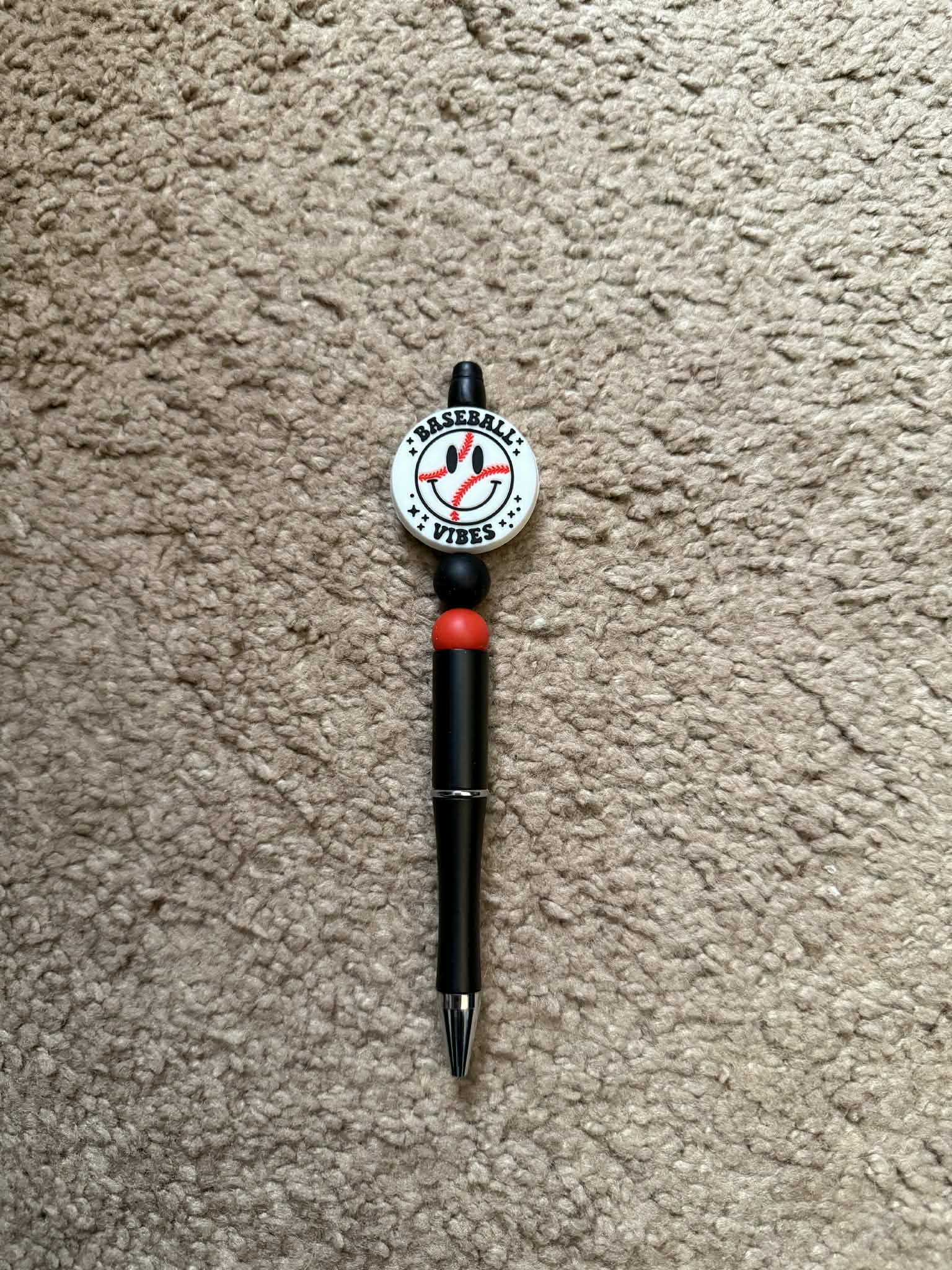 Baseball Vibes Beaded Pen