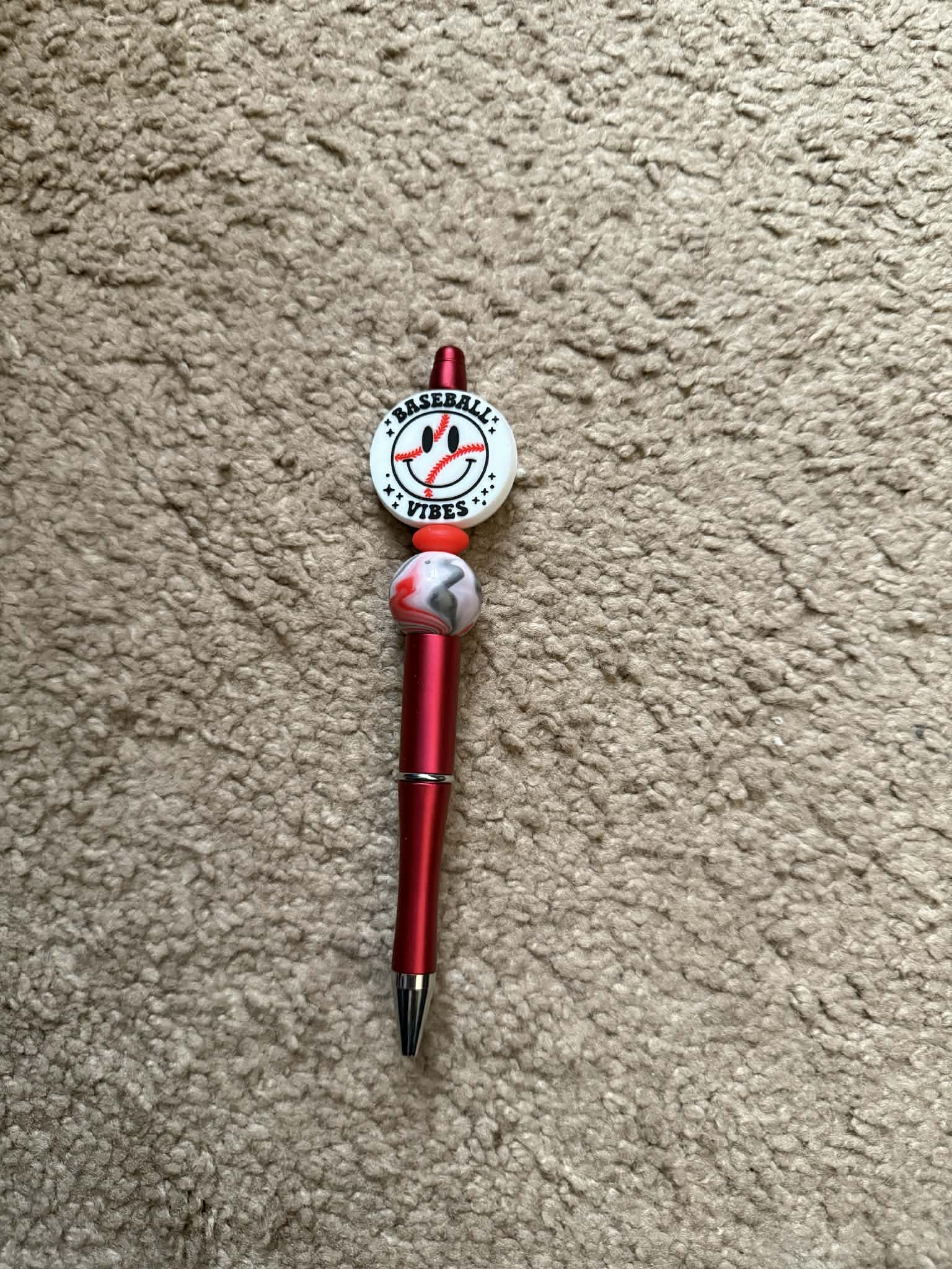 Baseball Vibes Beaded Pen
