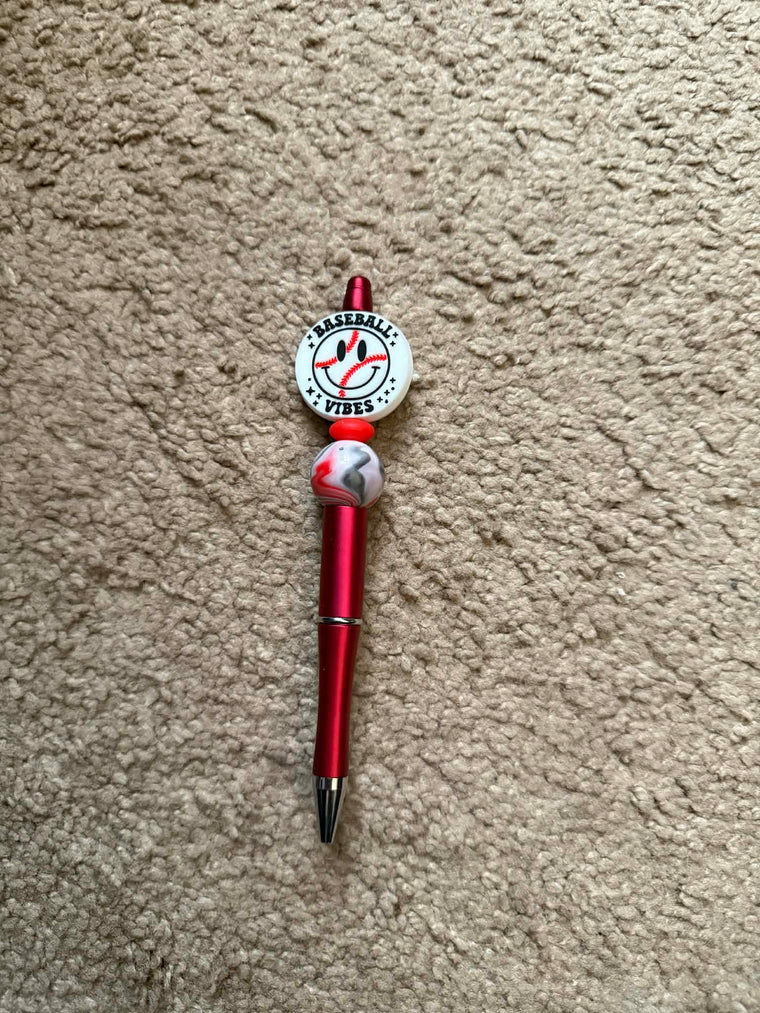 Baseball Vibes Beaded Pen