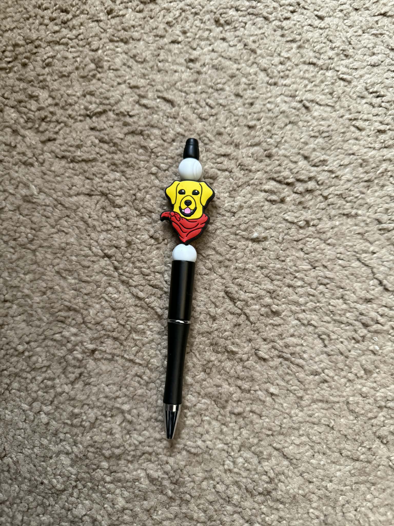 Golden Dog Beaded Pen
