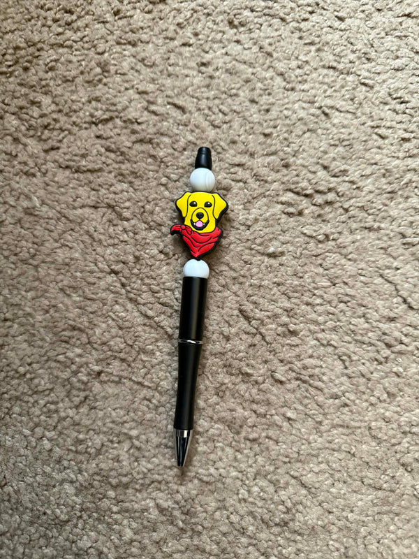 Golden Dog Beaded Pen