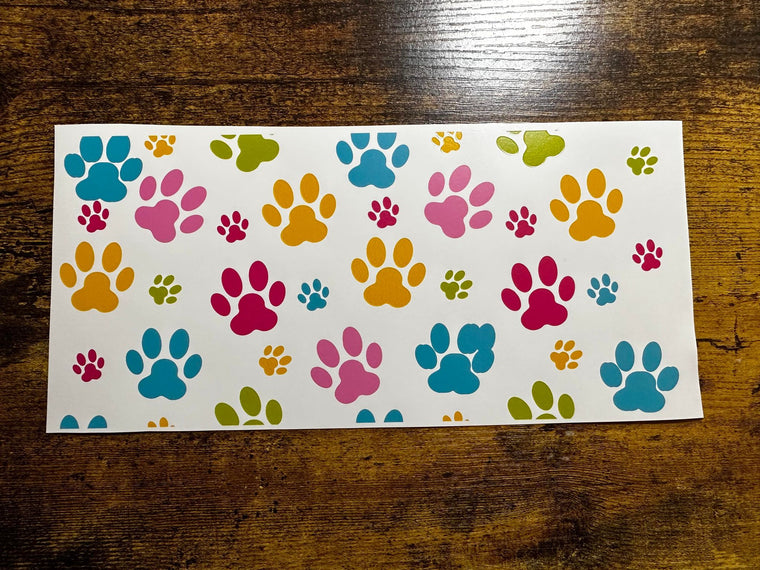 Colorful Paw Print Theme Libbey Wrap