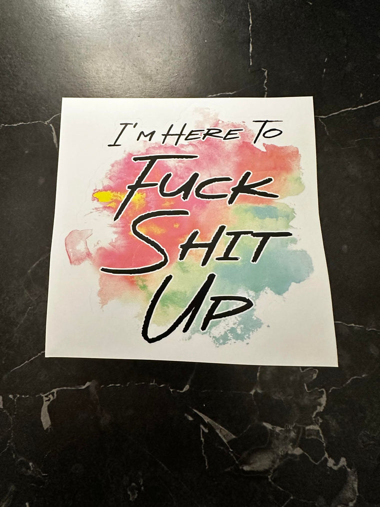 I'm Here To Fuck Shit Up Decal