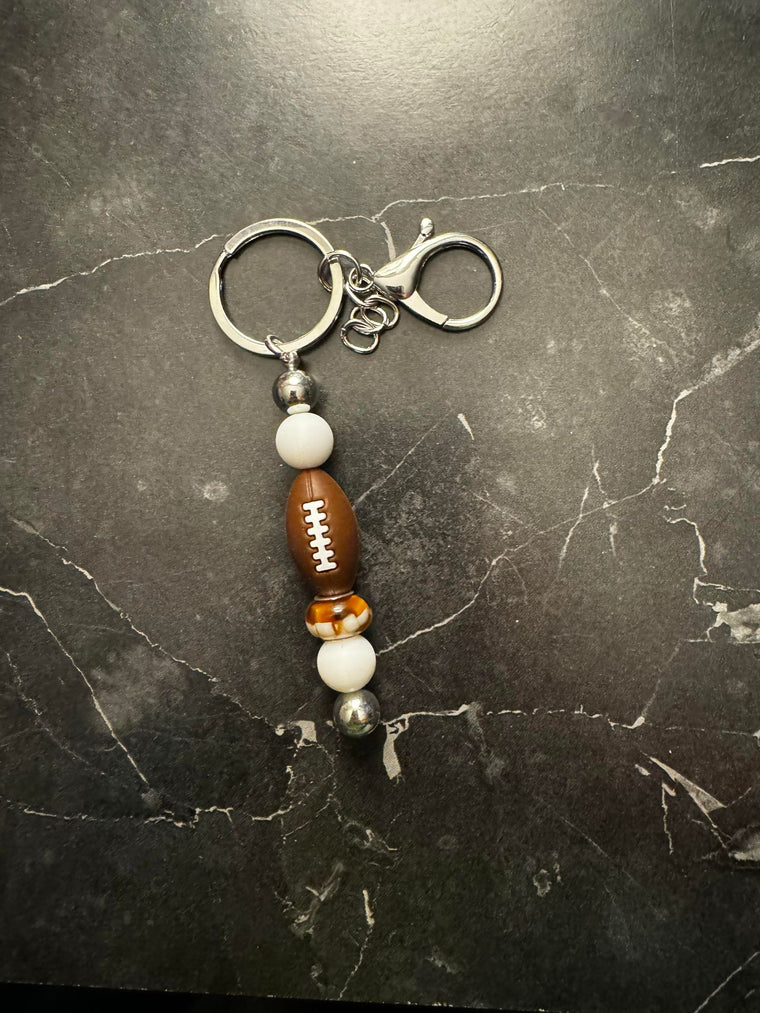 Football Beaded Keychain