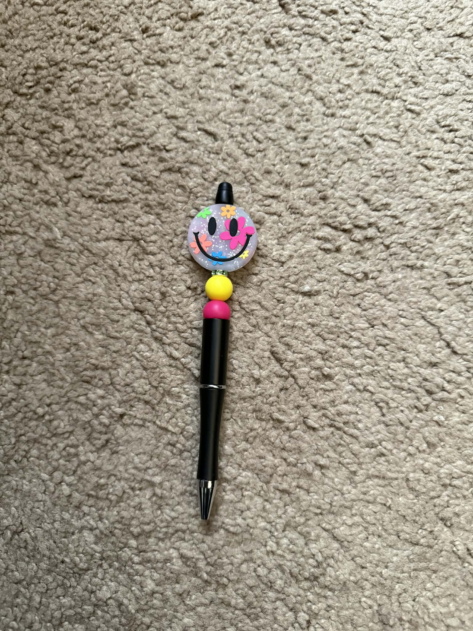 Colorful Smiley Beaded Pen