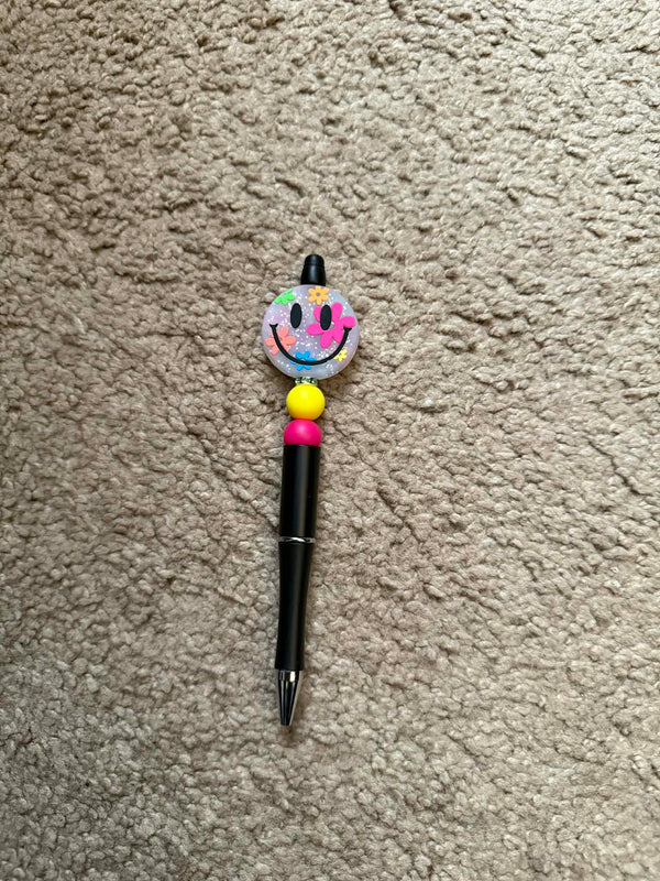 Colorful Smiley Beaded Pen