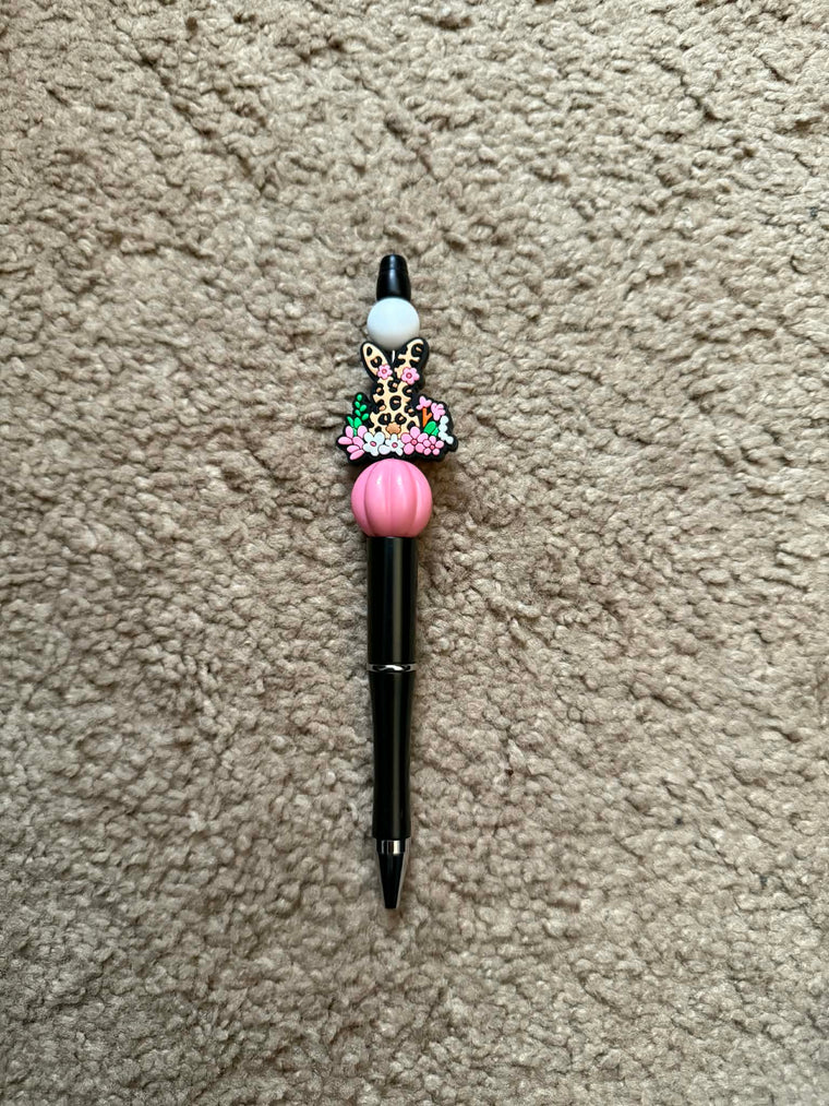 Cheetah Easter Bunny Beaded Pen